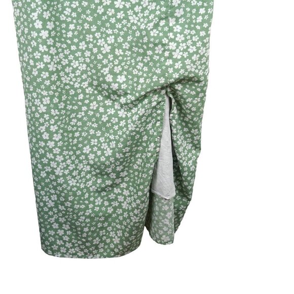 Princess Polly Green Floral Midi Dress With Slit Spaghetti Straps US Size 8 - Picture 2 of 9